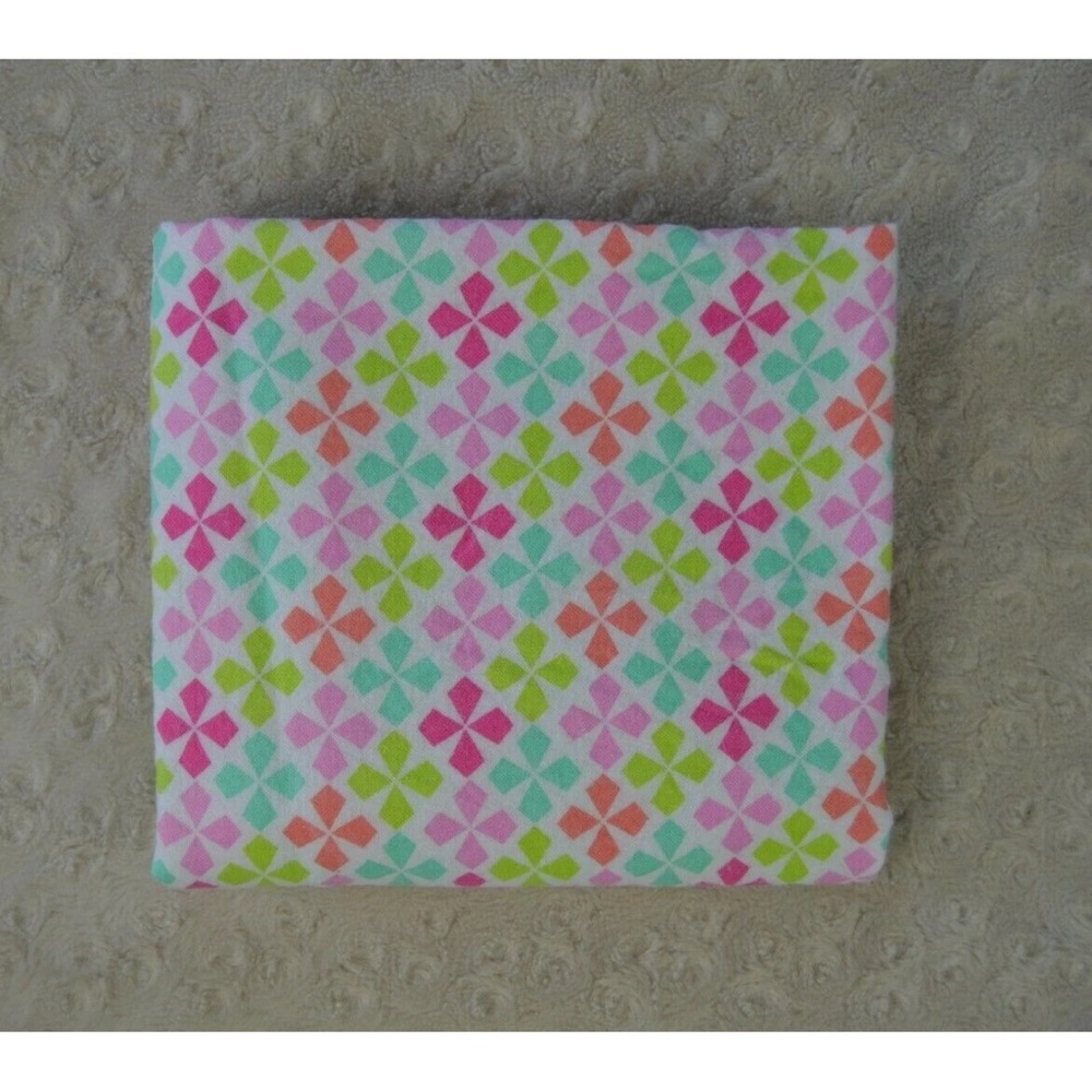 Garanimals Flower Baby Receiving Blanket Flannel Pink White Blue Green Orange